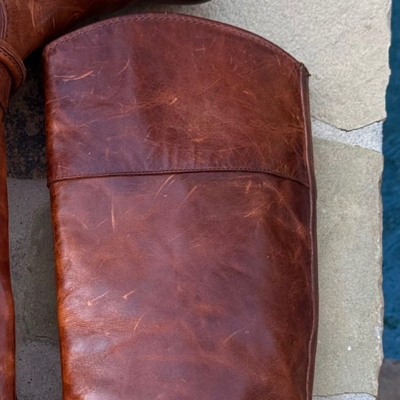 Frye Melissa Seam Harness Tall Riding Boots Brown Leather Women's 8 B USA - Picture 9 of 13
